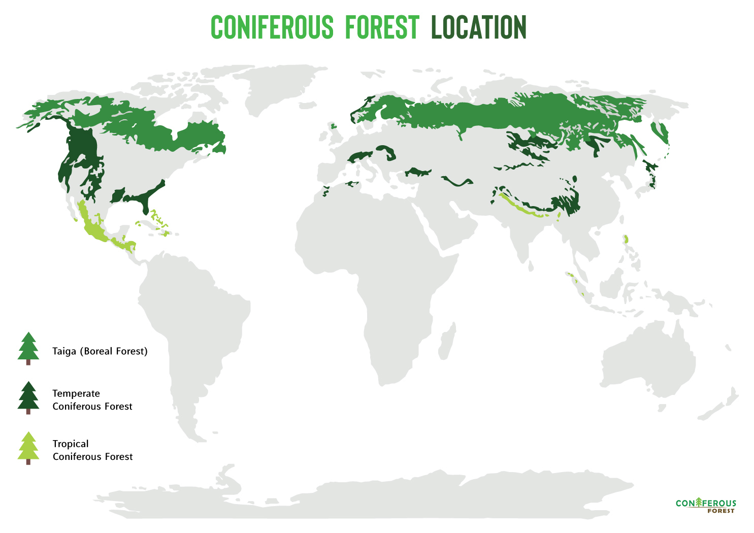 Coniferous Forest Location Map 